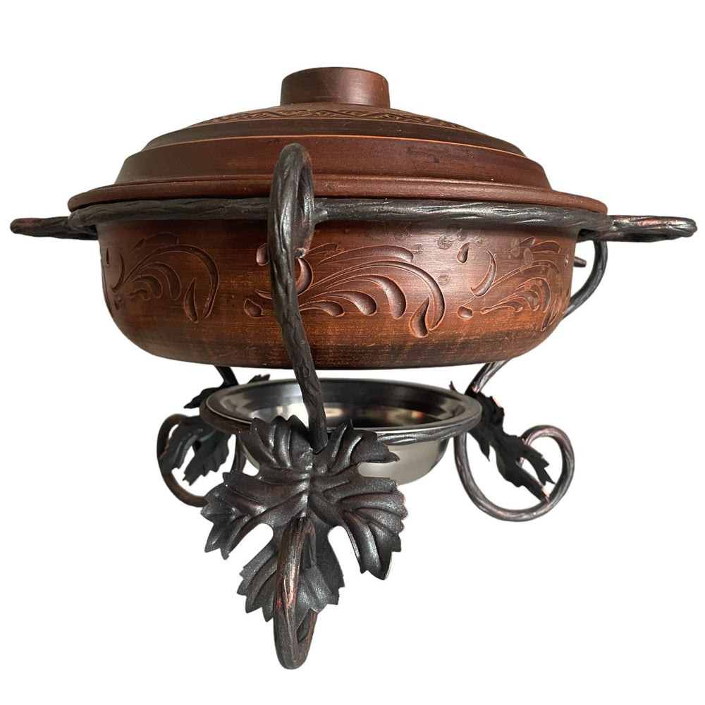 Clay Chafin - Buffet Server with Wrought Iron Stand | Saj Charcoal Heated