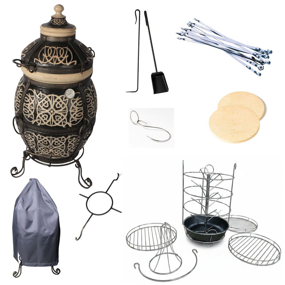 Tandoor Saffron Clay Oven Full Set New Lid Opening