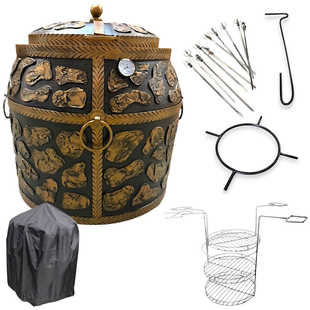 Tandoor Clay Oven Insulated Pattern Set 180 Litres - Gold Gold